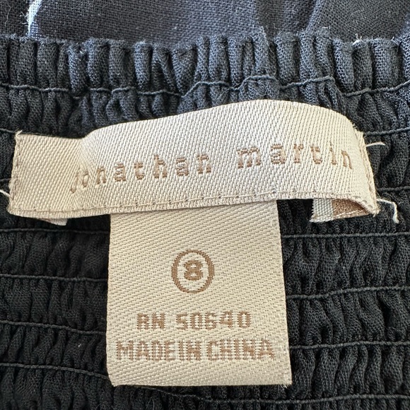 Jonathan Martin Halter Sun Maxi Dress Black & White Floral & Stripes Size 8 - Picture 13 of 14